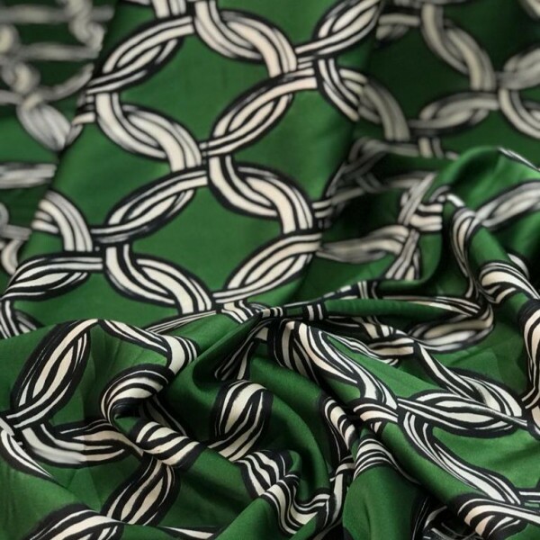 Cetim Italiano Verde Bandeira Estampado